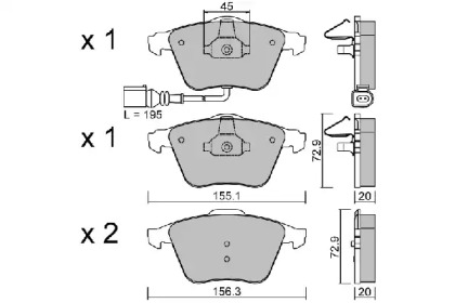 Комплект тормозных колодок AISIN BPVW-1011